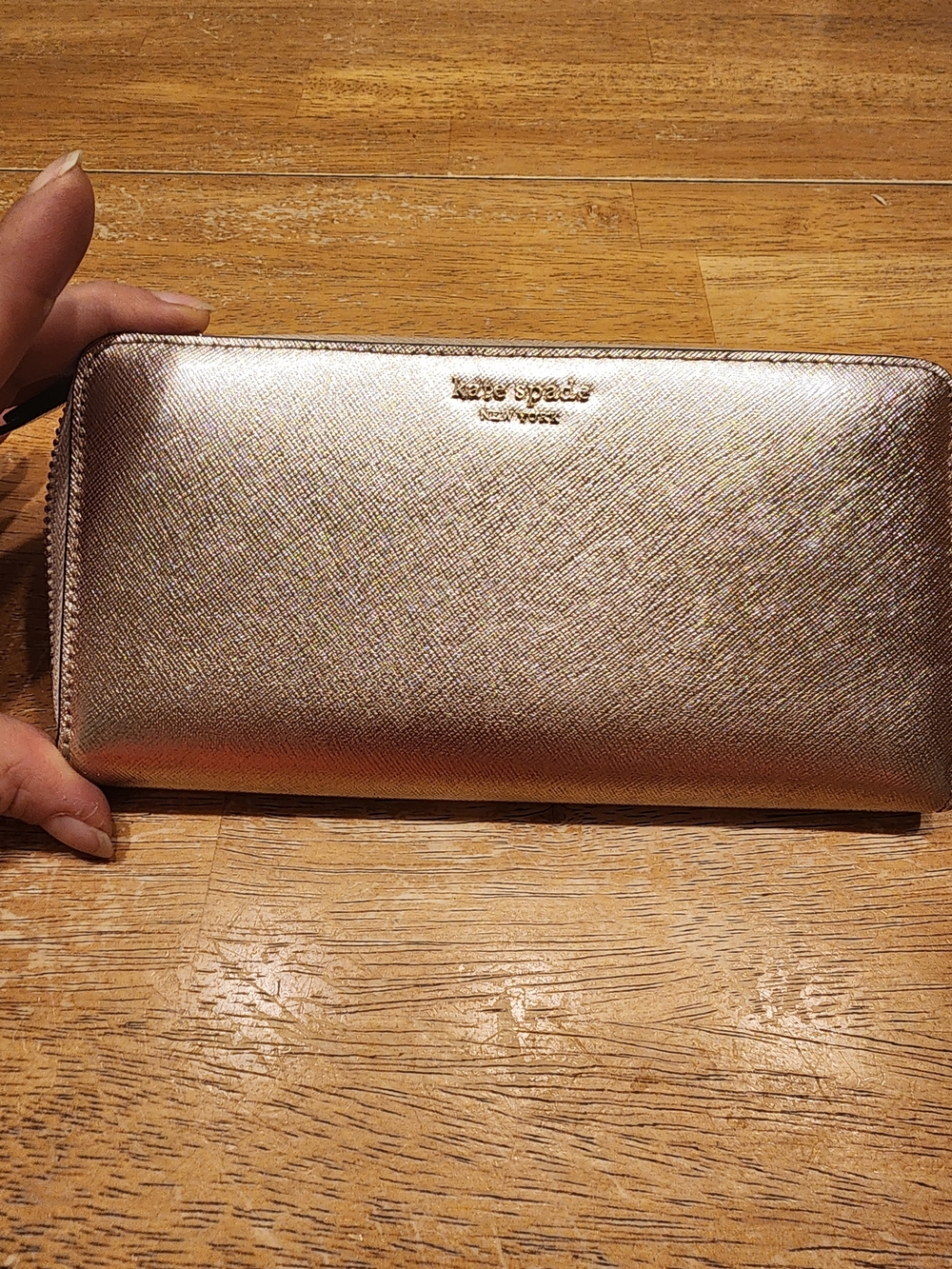 Kate Spade New York Spencer Metallic Leather Slim Continental Wallet